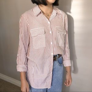 long sleeve striped button up